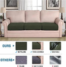 H.VERSAILTEX Super Stretch Individual Seat Cushion Covers Sofa Covers Couch Covers Slipcover Sets Thick Jacquard Textured Twill Fabric (3 Piece XL Sofa Cushion Covers, Olive) by CozyNest Decor
