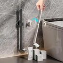 Disposable Toilet Brush with Replaceable Heads, Wall-Mounted Holder, Hygienic Bathroom Cleaning Tool (Dark Grey Toilet Brush + 18 Refills) by CozyNest Decor