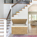 Wicker Storage Basket with Lid, 42.3 Gallon (160L) Large Blanket Basket with Lid, Woven Storage Bin with Handles, Removable Liner, Metal Frame, Foldable, for Bedroom, Laundry Room, Natural by CozyNest Decor