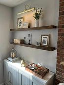 joelsantiques 60 Inch Wooden Floating Shelves for Wall - 60x6x2 in - Made of Natural Wood - Long Heavy Duty Rustic Wall Shelves for Bedroom - Perfect for Living Room, Kitchen - Medium Brown by CozyNest Decor