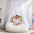 Hobestluk 3FT Bean Bag Chairs Adult Bean Bag with Portable Handle Comfy Large Bean Bag Chair with Removable Cover for Living Room Bedroom or Reading Nook (Stripe White, 3FT) by TinyTreasures Baby Boutique
