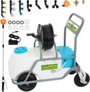 24 Gallon Battery Powered Sprayer,90 PSI Electric Pump,6 Hours Long Battery Life,12V 8Ah Battery,Adjustable HD Wand and 10 Nozzles,Portable Sprayer with Wheels for Lawn & Garden Spraying, Cleaning by GreenHaven Gardens