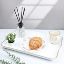 Spsyrine White Decorative Serving Tray with Handles, Elegant Plastic Coffee Table Tray for Ottoman, Living Room, Home Decor by CozyNest Decor