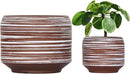 8 Inch + 6 Inch Ceramic Plant Pots Indoor with Drainage – Flower Pot Set, Decorative Indoor Planters for House Plants and Garden Use by CozyNest Decor