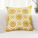 HWY 50 Yellow Decorative Throw Pillow Covers 18x18 Inch (1 Piece), Embroidered Cotton Farmhouse Cushion Cover Pillow Case for Sofa Couch Living Room Bed, Little Sunflower by CozyNest Decor