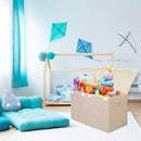 popoly 2 Pack Large Toy Box Chest Storage with Flip-Top Lid, Sturdy Kids Toy Storage Bin Boxes Container for Boys, Girls, Nursery, Closet, Bedroom, Playroom 25"x13" x16"(Linen Beige) by TinyTreasures Baby Boutique