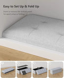 Storage Ottoman Bench, Folding Ottoman Foot Rest, End of Bed Bench,Storage Chest, for Living Room, Bedroom, Hallway, Entryway, Holds up to 700 lb (Light GREY1, 43") by CozyNest Decor
