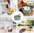 Set of 12 Small Round 9 oz Deli Containers with Lids, Airtight Leakproof Reusable Food Storage, Plastic To Go Bento Box, Mini Lunch Box, Snack Storage Bowl, for Kitchen, Picnic (12) by TinyTreasures Baby Boutique