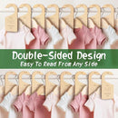 Wooden Baby Closet Dividers - 8 Pcs Double-Sided Design for Newborn Nursery Room Wardrobe Storage by Months Size - Perfect Toddler Clothes Organizer by TinyTreasures Baby Boutique