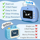 Instant Print Camera for Kids - Front Rear Dual Selfie Kid Print Camera, Fun Birthday Gift for Boys Ages 3-12, HD Digital Video Cameras, Easy to Use for Toddler - Blue by TinyTreasures Baby Boutique