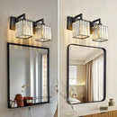 Modern Bathroom Vanity Light 2-Lights Black Crystal Bathroom Wall Light Vanity Light Fixtures by CozyNest Decor