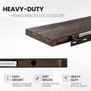 Floating Shelves for Wall, 24"x9.3" Rustic Solid Live-Edge Elm Wood Wall Shelves, Heavy-Duty Floating Shelves with Invisible Brackets, Set of 2 for Living Room, Bedroom, and Kitchen, Walnut Finish by CozyNest Decor