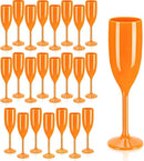 XUWAIDSGN Acrylic Champagne Flutes Toasting Glasses Unbreakable Mimosa Bar Reusable Wine Glasses Vintage Champagne Flutes Stemmed Drinking Cups 5.4 OZ for Christmas Birthday (24, Orange) by CozyNest Decor