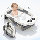 Foldable Baby Bathtub, Lightweight Bathtub for Infants to Toddlers with Soft Cushion & Thermometer, Portable Baby Tub Newborn to Toddler 0-36 Months(Grey) by TinyTreasures Baby Boutique