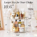 LAMU 2 Pack 10.6'' 2-Tier Lazy Susan Turntable Organizer Rotating Spice Rack Organization for Cabinet, Kitchen, Pantry, Countertop, Bathroom, Vanity, Makeup Organizer, Clear