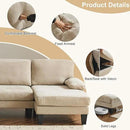 Karl home U-Shape Sectional Sofa Couch 111" Modern 4-Seat Sofa with Chaises Chenille Fabric Upholstered Covertible Couch with Wood Grain Legs for Living Room, Reception Room, Apartment, Khaki by CozyNest Decor