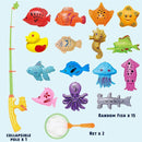 CozyBomB™ Kids Fishing Bath Toys Game | Magnetic Floating Toy Magnet Pole Rod Net, Plastic Floating Fish Toddler Pool Education Teaching and Learning Colors Birthday Age 3 4 5 6 Year by TinyTreasures Baby Boutique