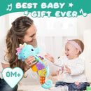 Baby Toys 0 to 12 Months, Musical Stuffed Animal Activity Soft Toys with Multi-Sensory Crinkle, Rattle and Textures, Infant Tummy Time Toys for Newborn Boys, Seahorse, Blue by TinyTreasures Baby Boutique