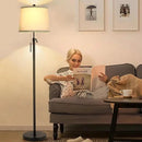 Floor Lamps for Living Room, Black Floor Lamp Adjustable Height Standing Lamp, Dimmable Modern Tall Floor Lamp for Bedroom Office with Beige Linen Shade, 8W 3000K Bulb Included by CozyNest Decor