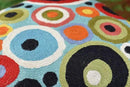 Lumbar Polka Dots Pillow Cover Turquoise Contemporary Decorative Pillowcase Blue Modern Outdoor Chair Cushion Couch Boho Cushions Hand Embroidered Cushions Wool Size - 14x20 by CozyNest Decor