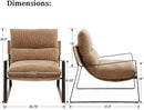 DUOMAY Mid-Century Accent Chair Armchair, Comfy Chenille Leisure Chair Lazy Chair with Brozen Metal Leg for Living Room Bedroom Office Apartment, Khaki by CozyNest Decor