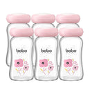 YOHKOH Glass Breast Milk Storage Bottles - 100% Leak-Proof, BPA-Free Breastmilk Storage Containers, Freezer & Dishwasher Safe, Ideal for Nursing Mothers (Red, 5.4oz (Pack of 6)) by TinyTreasures Baby Boutique