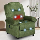 KCREAM Green Massage Recliner Chair, Small Recliners for Small Spaces, Overstuffed Recliners Living Room Chairs for Adults Fabric Manual Recliner Chairs with Heating Single Sofa Chair by CozyNest Decor