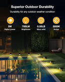 Solar Power Spotlight Outdoor Waterproof Landscape LED Accent Lighting for Yard, Tree, Plants, Walls, Path, Garden, Statues, Adjustable Brightness,Dusk to Dawn Long Lasting 4 Pack Warm White by GreenHaven Gardens