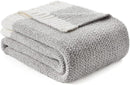 Snuggle Sac Heather Grey Throw XL Blanket for Couch, Super Soft Warm Blankets Cozy Knit Fuzzy Microfiber Throws Dupes for Sofa, Bed, Camping, Picnic, Heather Grey, 50x70 inches by TinyTreasures Baby Boutique