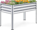 KING BIRD Large Raised Garden Bed with Legs Galvanized Elevated Planter Box 48×24×30 in for Backyard, Patio, Balcony, 400lb Capacity, Silver by GreenHaven Gardens