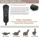Power Lift Recliner Chair for Adults Elderly Lay Flat Velvet Recliners with Massage Heating, Extended Footrest, Wireless Charging Device, USB Ports, Cup Holder, Lumbar Pillow by CozyNest Decor