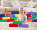 Toddler Foam Buliding Blocks - 12 Piece Fabric Covered 9x4x3inch Stacking Block Sets - Colourful Soft Play Set for Kids Idea for Building and Throwing Fun by TinyTreasures Baby Boutique
