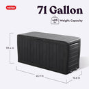 Keter Marvel Plus 71 Gallon Resin Deck Box-Organization and Storage for Patio Furniture Outdoor Cushions, Throw Pillows, Garden Tools and Pool Toys, Dark Grey by GreenHaven Gardens