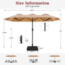Vongrasig 15FT Large Patio Umbrella with Base Included, Outdoor Double sided Umbrellas with Crank Handle, Rectangle Table Umbrella for Pool Lawn Garden Market
