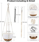 10 Inch Hanging Planter, 2 Pack Hanging Plant Self Watering Pot with Drainage Holes and Saucers, Hanging Baskets Flower Pots with Macrame Rope Hangers for Garden Home -White by GreenHaven Gardens