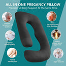 Sasttie Pregnancy Pillows for Sleeping, Jumbo U Shaped Cooling Full Body Pillow with Removable Cover, Pregnant Women Must Haves, Maternity Essential, Black by TinyTreasures Baby Boutique