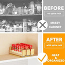 SpaceAid Bamboo Pull Out Spice Rack Organizer for Cabinet, Heavy Duty Slide Out Seasoning Kitchen Pantry Sliding Vertical Organization, 7.6" Wide, 3 Drawers(2" Wide), 1-Tier, Natural by CozyNest Decor