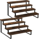 YINMIT Wooden Display Riser Stand, Tiered Perfume and Cologne Organizer Stand, 4 Tier Spice Rack Organizer, Rustic Display Shelf for Candles (4 Tier, 2 Pack) by CozyNest Decor
