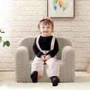 ALIMORDEN Kids Ultra-Soft Snuggle Foam Filled Chair, Toddler Cuddly Sherpa Reading Couch for Boys and Girls, Light Grey by CozyNest Decor