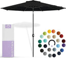 Midtown Umbrellas Sunbrella Umbrella 9 Feet Outdoor Umbrella With Spectrum Carbon Acrylic Fabric - Auto-Tilt Aluminum Frame Patio Umbrella For Backyard, Deck, Garden, Pool - Black Pole by GreenHaven Gardens