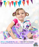 4-Pejiijar Rainbow Unicorn Kids Roller Skates for Girls Toddler Ages 2-4 5-8 8-12,Adjustable Roller Shoes with Luminous Wheels for Birthday Xmas Gifts by TinyTreasures Baby Boutique