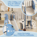 XJD 9 in 1 Toddler Slide Set, Kids Slide for Toddlers Age 1+, Toddler Climber Slide PlaySet with Basketball Hoop and Ball,Outdoor Indoor Playground for Toddlers 1-3 (Blue) by TinyTreasures Baby Boutique