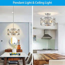 XINGQI Nickel Ceiling Light Adjustable Height Pendant Lighting Fixture 3-Light Metal Lamp 13" Rustic Round Lights for Dining Room Kitchen Bedroom Foyer Hallway by CozyNest Decor