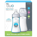 Chicco Duo 9oz. Hybrid Baby Bottle with Invinci-Glass Inside and Plastic Outside | Dishwasher, Bottle Warmer, and Electric Sterilizer Safe | Intui-Latch Nipple | Clear/Grey, 2pk by TinyTreasures Baby Boutique