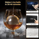 Whiskey Clear Ice-Ball Maker - 2" Slow-Melting Sphere Ice Maker, 4 pcs in 30 Mins 144 Pcs/Day, Round Cube Machine with Automatic Freeze Tech, Water Supply Self-Cleaning for Scotch, Bourbon by CozyNest Decor