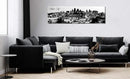 Pictures for Bedroom Black and White Wall Art Kansas City Panoramic Cityscape Skyline Canvas Art Prints for Living Room Office Home Decor Framed and Ready to Hang 13.8"x47.3" by CozyNest Decor