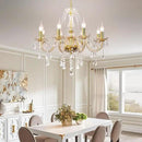 Modern Elegant 8 Lights K9 Crystal Glass Chandelier Golden Pendant Ceiling Lighting European Style for Dining Living Room Bedroom Transparent, 8 E12 Bulbs Required by CozyNest Decor
