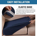H.VERSAILTEX Velvet Stretch Couch Cushion Cover Plush Cushion Slipcover for Chair Loveseat Sofa Cushion Furniture Protector Seat Cushion Sofa Cover (2 Piece Large Sofa Cushion Covers, Navy) by CozyNest Decor