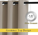 NICETOWN Taupe Blackout Curtains for Windows - Window Decoration Thermal Insulated Grommet Top Blackout Curtains/Panels/Drapes for Kid's Room (1 Pair, 52 x 45 inches in Taupe) by TinyTreasures Baby Boutique