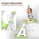 Potty Training Seat, Upgrade 2 in 1 Potty Training Toilet for Toddler, Toddler Toilet Seat for Boys Girls with Splash Guard, Anti-Slip Pad and Step Stool (Green) by TinyTreasures Baby Boutique